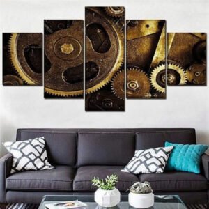 Tableau Industriel Engrenages Rotatifs Vintage