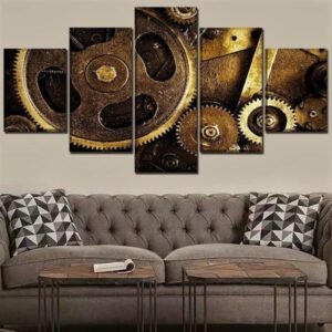Tableau Industriel Engrenages Rotatifs Vintage