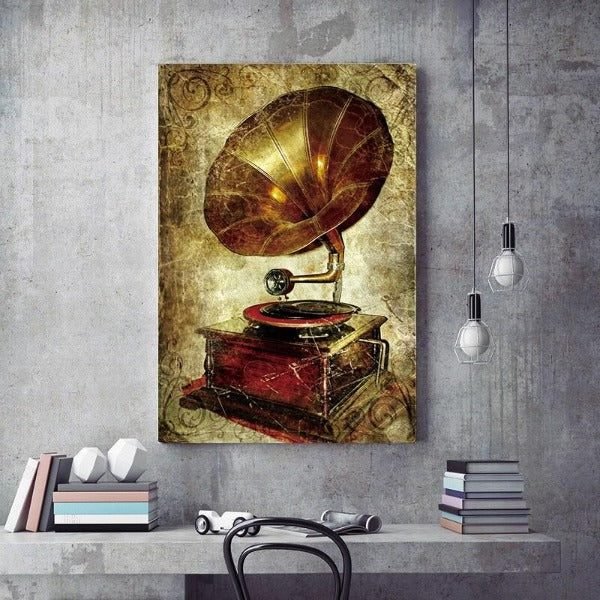Tableau Industriel Gramophone Style Rétro Authentique 2 Tableau Industriel Gramophone Style Rétro Authentique