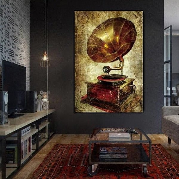 Tableau Industriel Gramophone Style Rétro Authentique 1 Tableau Industriel Gramophone Style Rétro Authentique