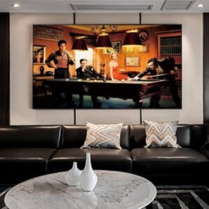 Tableau Industriel Partie De Billard Contemporain