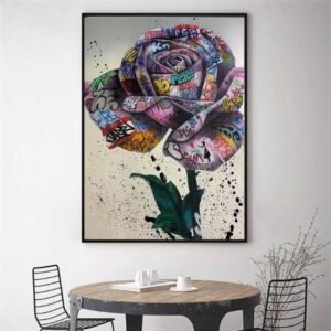 Tableau Industriel Rose Éternelle Élégant