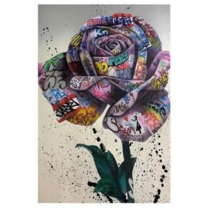 Tableau Industriel Rose Éternelle Élégant