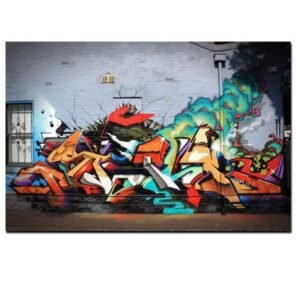 Tableau Industriel Rue Colorée Patiné
