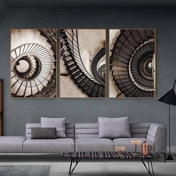Tableau Industriel Triptyque Métallique Contemporain 2 Tableau Industriel Triptyque Métallique Contemporain