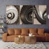 Tableau Industriel Triptyque Métallique Contemporain