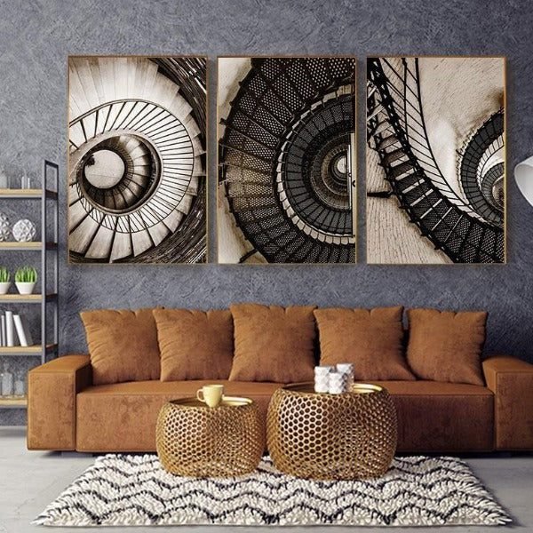 Tableau Industriel Triptyque Métallique Contemporain 1 Tableau Industriel Triptyque Métallique Contemporain